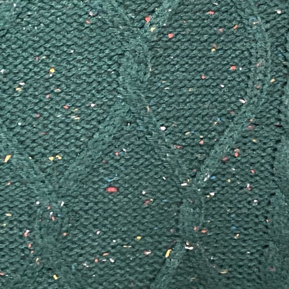 Ultra Flirt Cable Knit Sweater, Botanical Garden Green, size large - Picture 2 of 9